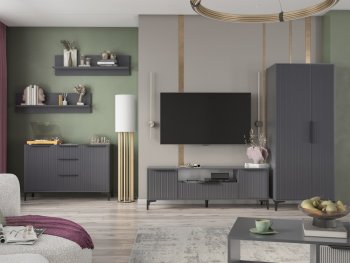 Стенка Кимберли графит, модульная (Handis) в Красноуральске - krasnouralsk.mebel-e96.ru