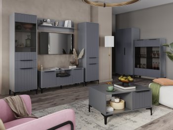 Стенка Кимберли графит, модульная (Handis) в Красноуральске - krasnouralsk.mebel-e96.ru