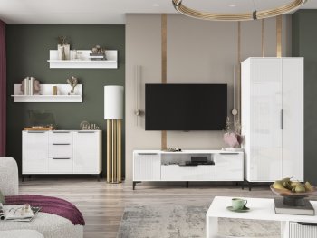 Стенка Кимберли белый, модульная (Handis) в Красноуральске - krasnouralsk.mebel-e96.ru