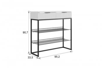 Обувница Классная 1 (белое дерево/белый матовый/золото​​​​​​​) (Мебельсон) в Красноуральске - krasnouralsk.mebel-e96.ru