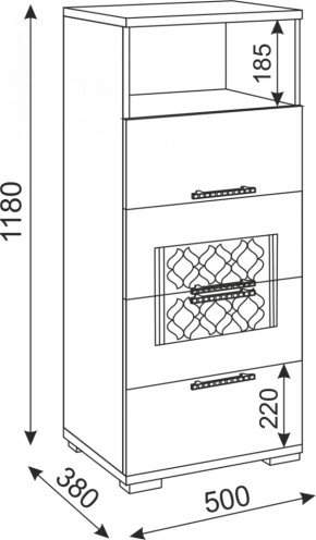 Комод малый Тиффани М10 (Риннер) в Красноуральске - krasnouralsk.mebel-e96.ru