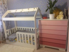 Кровать-домик детская без ящика 800*1600 (Белый) в Красноуральске - krasnouralsk.mebel-e96.ru