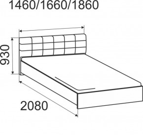 Кровать интерьерная Лита с латами 1400*2000 в Красноуральске - krasnouralsk.mebel-e96.ru