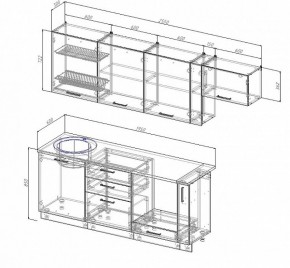 Кухонный гарнитур Лофт 2550 в Красноуральске - krasnouralsk.mebel-e96.ru