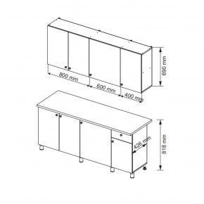 Кухонный гарнитур POINT 1800 мм (Гор) в Красноуральске - krasnouralsk.mebel-e96.ru