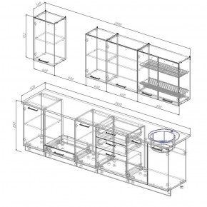 Кухонный гарнитур Вегас 2800 в Красноуральске - krasnouralsk.mebel-e96.ru