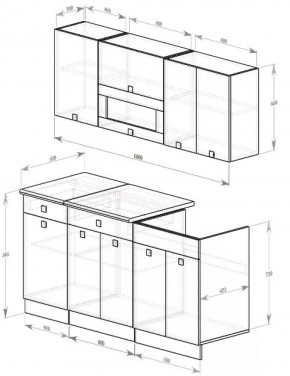 Кухонный гарнитур Виола 1600 мм (Зарон) в Красноуральске - krasnouralsk.mebel-e96.ru