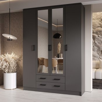 Шкаф Квадро 1600 мм Графит (Эра) в Красноуральске - krasnouralsk.mebel-e96.ru