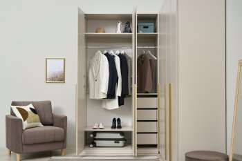 Гардеробная/шкаф 2200*1706 мм Ларго №3 Кашемир (Миф) в Красноуральске - krasnouralsk.mebel-e96.ru