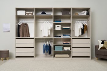 Гардеробная/шкаф 3200 мм Ларго №2 открытая Кашемир (Миф) в Красноуральске - krasnouralsk.mebel-e96.ru