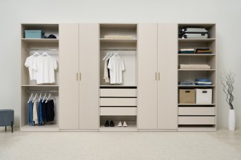 Гардеробная/шкаф 4000 мм Ларго №4 Кашемир (Миф) в Красноуральске - krasnouralsk.mebel-e96.ru