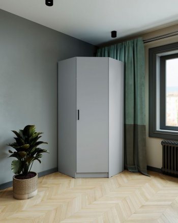 Шкаф угловой Ларс (угол скос), ЛДСП Серый камень (Микон) в Красноуральске - krasnouralsk.mebel-e96.ru