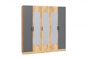 Шкаф 2000 мм Ларс крафт/графит (Микон) в Красноуральске - krasnouralsk.mebel-e96.ru