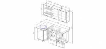 Угловой кухонный гарнитур Латте 1800х1000 мм в Красноуральске - krasnouralsk.mebel-e96.ru