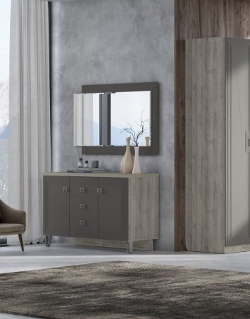 Спальный гарнитур Лежер модульный, холст вулканический (СанТан) в Красноуральске - krasnouralsk.mebel-e96.ru