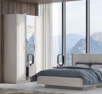 Шкаф распашной 1400 мм Лежер ШК-3103 холст белый (СанТан) в Красноуральске - krasnouralsk.mebel-e96.ru