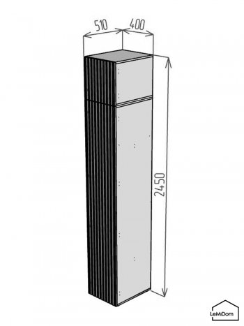 Шкаф с антресолью 400 мм Linnea MHR-1A-2 2450х400х510 (ДВ-М 11.1.25) в Красноуральске - krasnouralsk.mebel-e96.ru