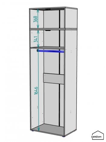 Шкаф с антресолью 800 мм Linnea MHR-2A-1 2450х800х510 (Графит-М 11.1.25) в Красноуральске - krasnouralsk.mebel-e96.ru