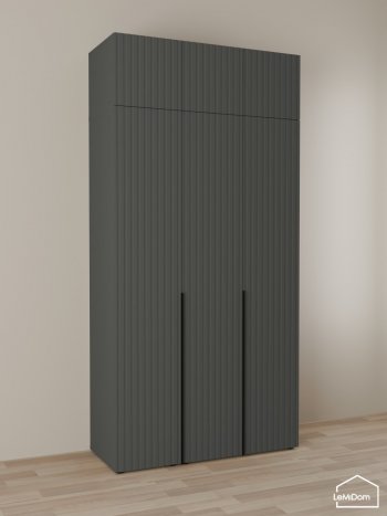 Шкаф с антресолью 1200 мм Linnea MHR-3A-1 2450х1200х510 (Графит-М 11.1.25) в Красноуральске - krasnouralsk.mebel-e96.ru