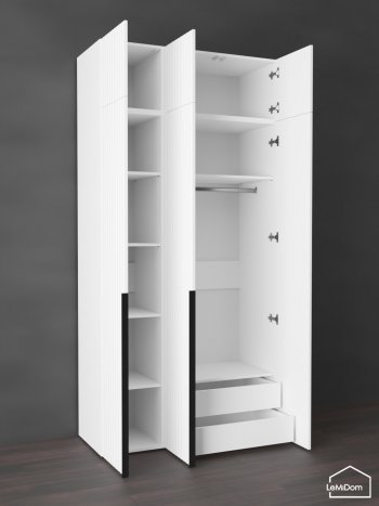 Шкаф с антресолью 1200 мм Linnea MHR-3A-2 2450х1200х510 (Белый-М 11.1.2) в Красноуральске - krasnouralsk.mebel-e96.ru