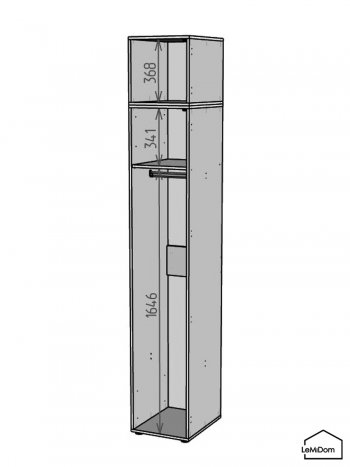 Шкаф с антресолью 400 мм Linnea MHR-1A-1 2450х400х510 (Белый-М 11.1.2) в Красноуральске - krasnouralsk.mebel-e96.ru