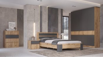 Шкаф 1500 мм 3х ств. Ленора вотан/Графит (Лин) в Красноуральске - krasnouralsk.mebel-e96.ru