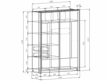 Шкаф-купе 1600 мм Либерти (Росток) в Красноуральске - krasnouralsk.mebel-e96.ru