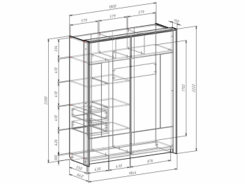 Шкаф-купе 1800 мм Либерти (Росток) в Красноуральске - krasnouralsk.mebel-e96.ru