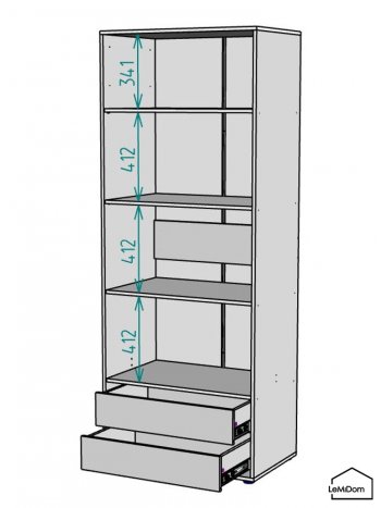 Шкаф Linnea MHR-2-4 2050х800х510 (Белый-М 11.1.1) в Красноуральске - krasnouralsk.mebel-e96.ru