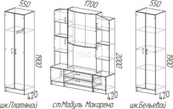 Стенка Макарена (ЭРА) в Красноуральске - krasnouralsk.mebel-e96.ru