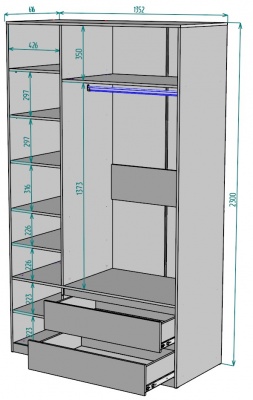 Шкаф Мальта 1350 мм Графит в Красноуральске - krasnouralsk.mebel-e96.ru