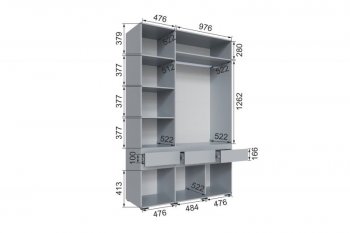 Шкаф 1500 мм Мерида серый камень/графит (Микон) в Красноуральске - krasnouralsk.mebel-e96.ru