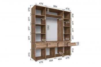 Шкаф 2000 мм Мерида крафт табачный/белый (Микон) в Красноуральске - krasnouralsk.mebel-e96.ru