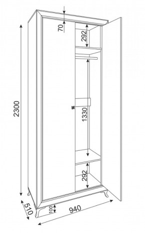 Шкаф 2-х дверный Саванна М25 (Риннер) в Красноуральске - krasnouralsk.mebel-e96.ru