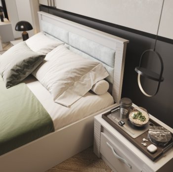 Кровать двуспальная Монако КР-16 кашемир (БТС) в Красноуральске - krasnouralsk.mebel-e96.ru