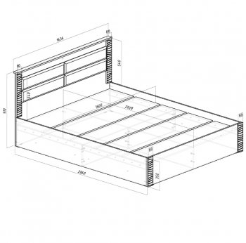 Кровать двуспальная Монако КР-16 кашемир (БТС) в Красноуральске - krasnouralsk.mebel-e96.ru