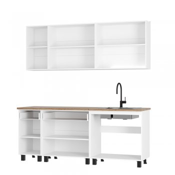 Кухонный гарнитур Монтана 2000 мм белый/графит (БТС) в Красноуральске - krasnouralsk.mebel-e96.ru