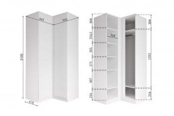 Угловой шкаф Мори белый (ДСВ) в Красноуральске - krasnouralsk.mebel-e96.ru