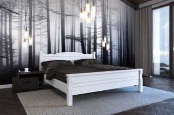 Кровать из массива Мюнхен белый античный (БМ) в Красноуральске - krasnouralsk.mebel-e96.ru