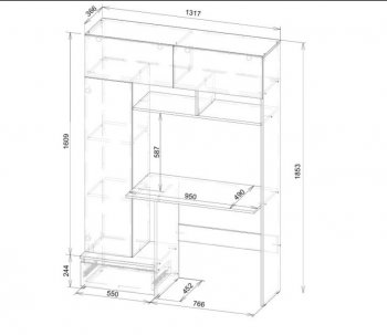 Стол компьютерный Некст-1 + Шкаф (СВ) в Красноуральске - krasnouralsk.mebel-e96.ru