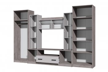 Стенка Николь-2 крафт серый/кашемир (Зарон) в Красноуральске - krasnouralsk.mebel-e96.ru