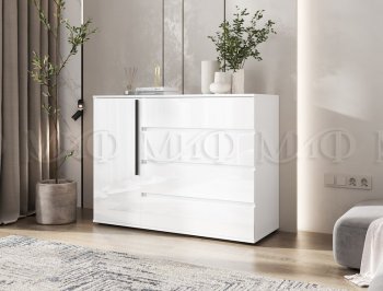Комод 1 дверь 4 ящика (1200) Норд,  белый (Миф) в Красноуральске - krasnouralsk.mebel-e96.ru