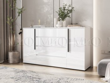 Комод 2 двери 4 ящика (1600) Норд, белый (Миф) в Красноуральске - krasnouralsk.mebel-e96.ru