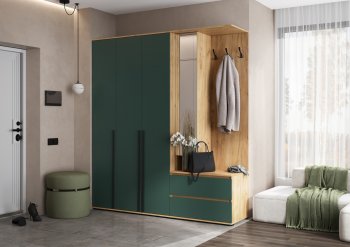 Прихожая Норд+Шкаф 1200, крафт/изумруд (Миф) в Красноуральске - krasnouralsk.mebel-e96.ru