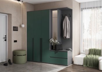 Прихожая Норд+Шкаф 1200, графит/изумруд (Миф) в Красноуральске - krasnouralsk.mebel-e96.ru