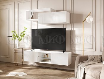 Стенка Норд-1 белый глянец (Миф) в Красноуральске - krasnouralsk.mebel-e96.ru