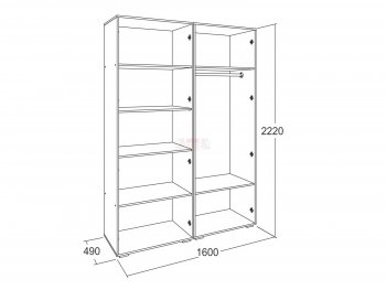 Шкаф 1600 мм Ольга-17 в Красноуральске - krasnouralsk.mebel-e96.ru