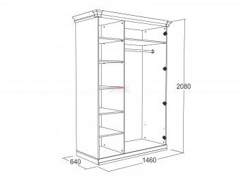 Шкаф 1500 мм Ольга-18 в Красноуральске - krasnouralsk.mebel-e96.ru