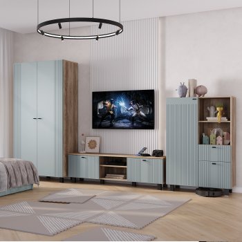 Стенка Олива комп.3 шарли бриз (БТС) в Красноуральске - krasnouralsk.mebel-e96.ru