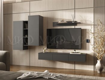 Стенка Оскар комп.2 графит (Миф) в Красноуральске - krasnouralsk.mebel-e96.ru